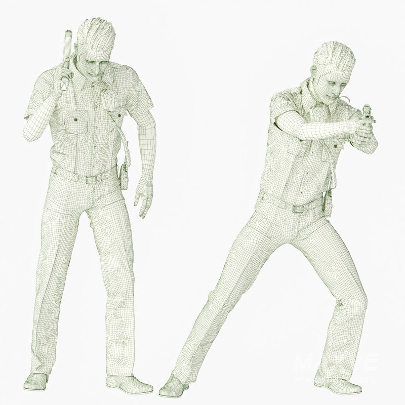 Police Man in 04 Poses - Image 5