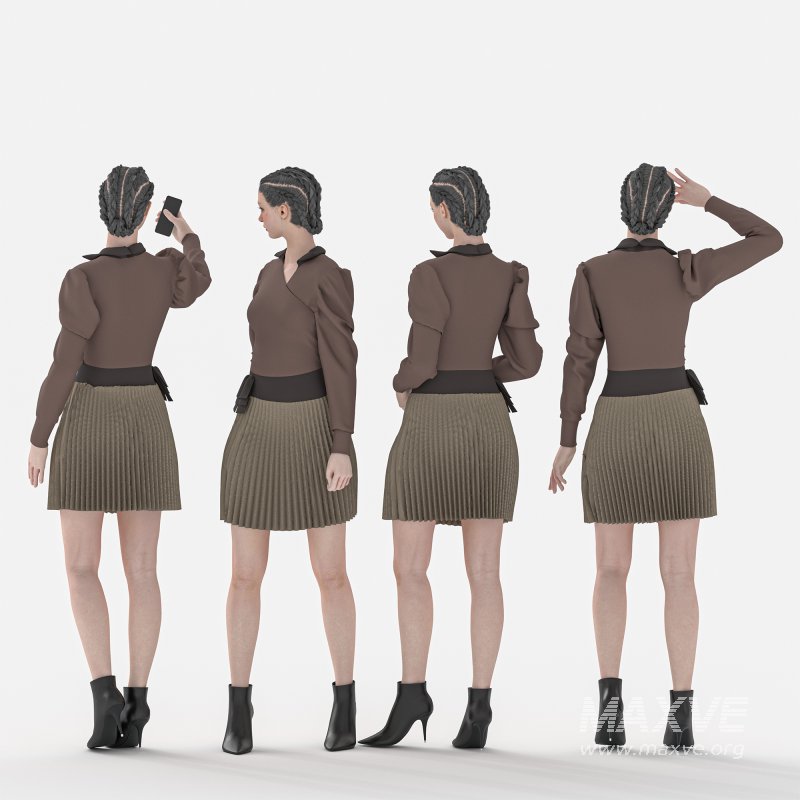 Woman With Skirt in 04 Poses - Image 2