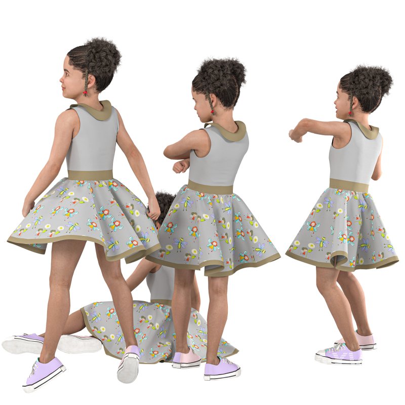 child Girl in 4 Poses - Image 5