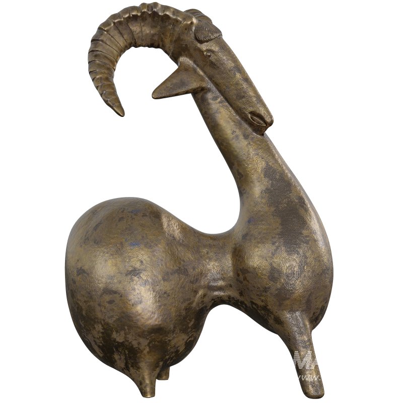 Antique Stylized goat Statue - Image 3