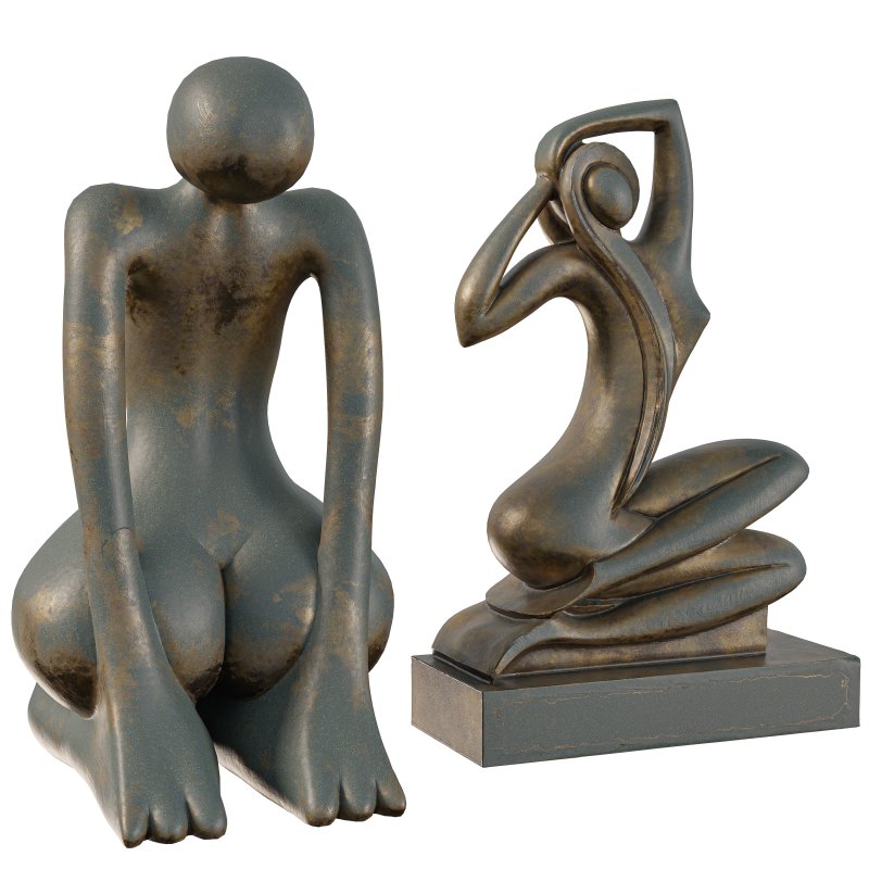 Abstract Bronze Female Figure Sculpture - Image 4