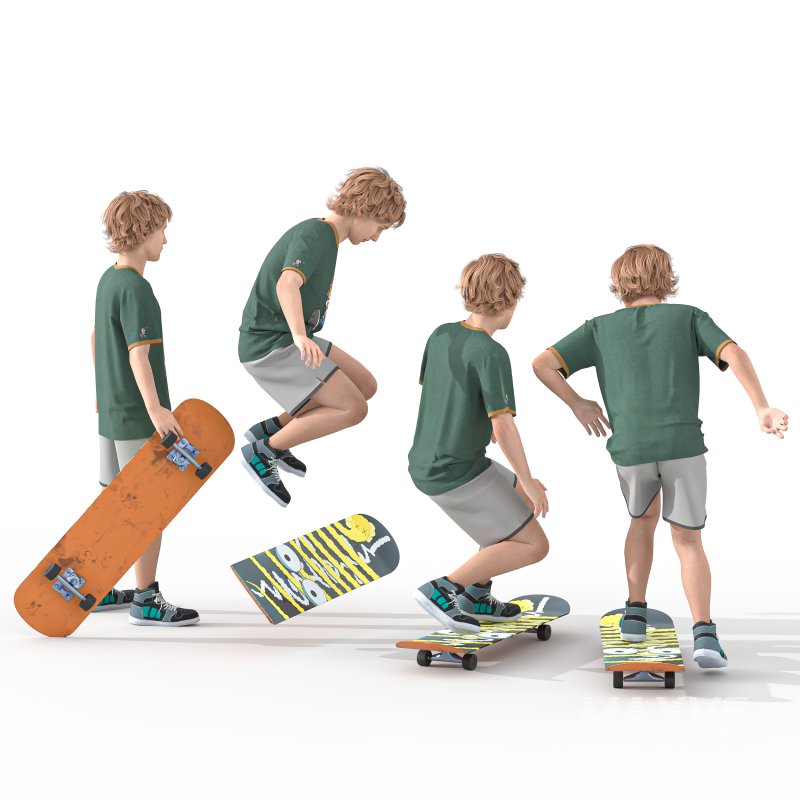 Skateboard Boy 04 pose - Image 4