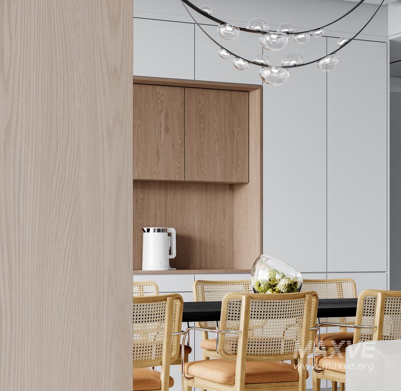 Modern living room and dining room interior scene - Image 9