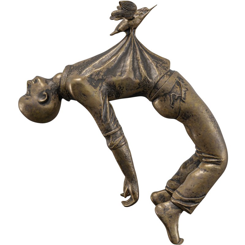 Headless Dancing Figure with Bird Sculpture - Image 1