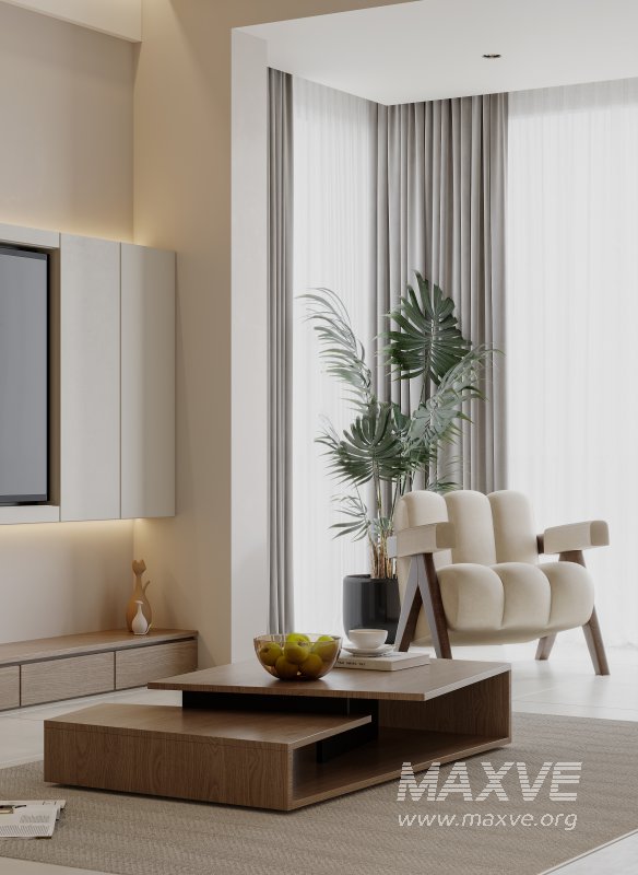 Modern living room and dining room interior scene - Image 3