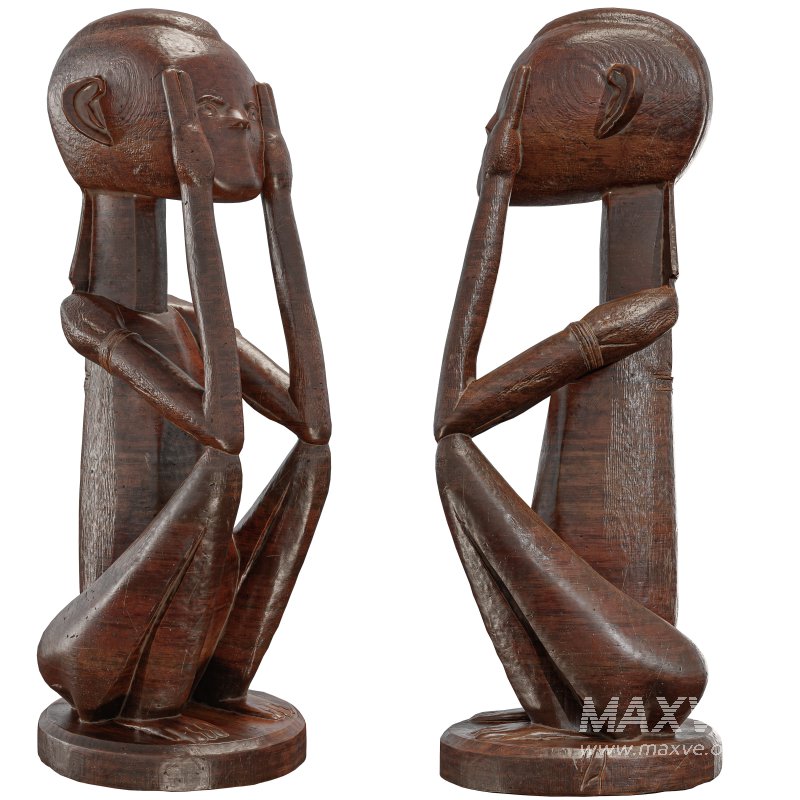 Traditional African Seated Figure Sculpture - Image 4