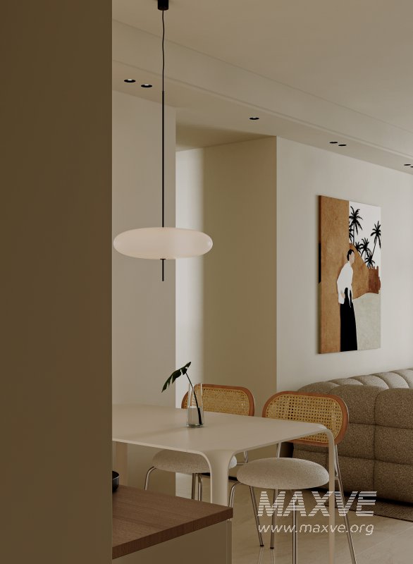 Modern living room and dining room interior scene - Image 2