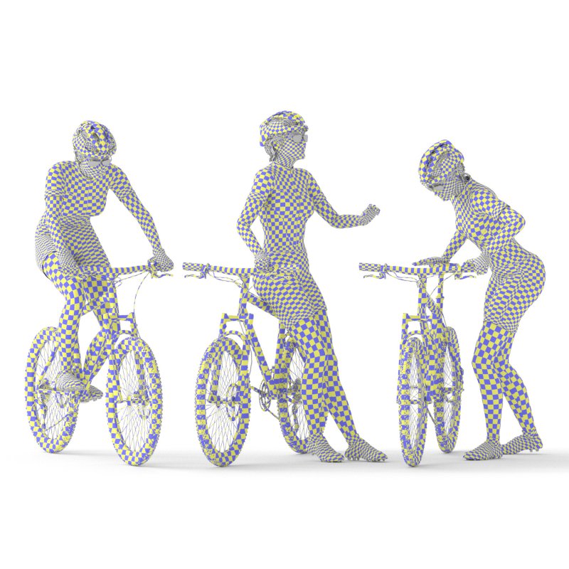 Cyclist woman in 03 poses - Image 4