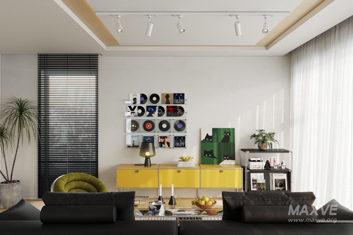 Bauhaus Memphis-style living and dining room - Image 2