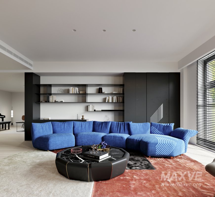 Modern living room and dining room interior scene - Image 5