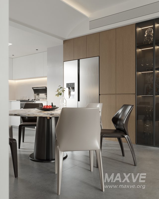 Modern living room and dining room interior scene - Image 2