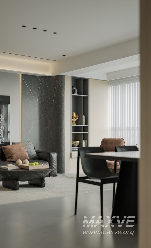 Modern living room and dining room interior scene - Image 4