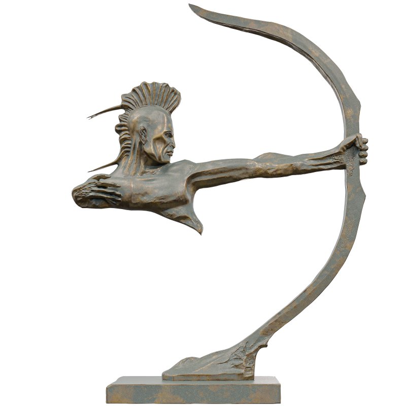 Dynamic_Archer_Statue_3D_Model_Stylized_Bronz - Image 4