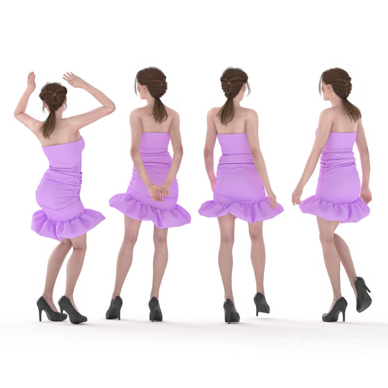 Woman in Party Dress 04 Poses - Image 1