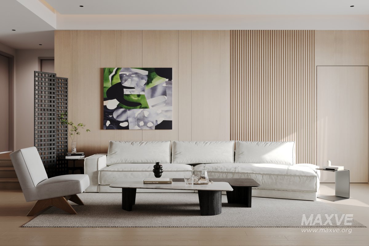 Modern living room and dining room interior scene - Image 3