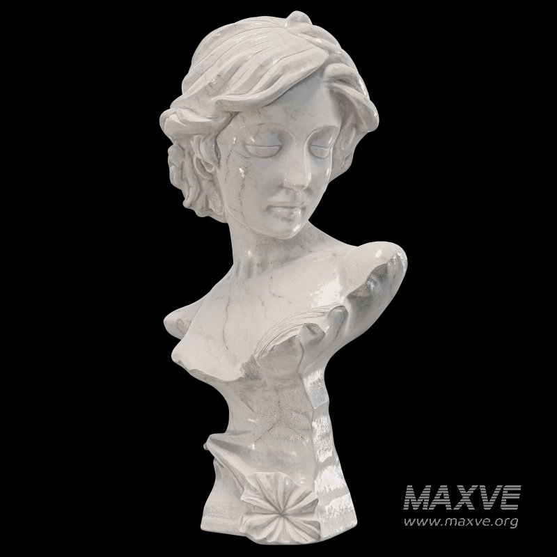 Neoclassical Woman Marble Bust - Image 3
