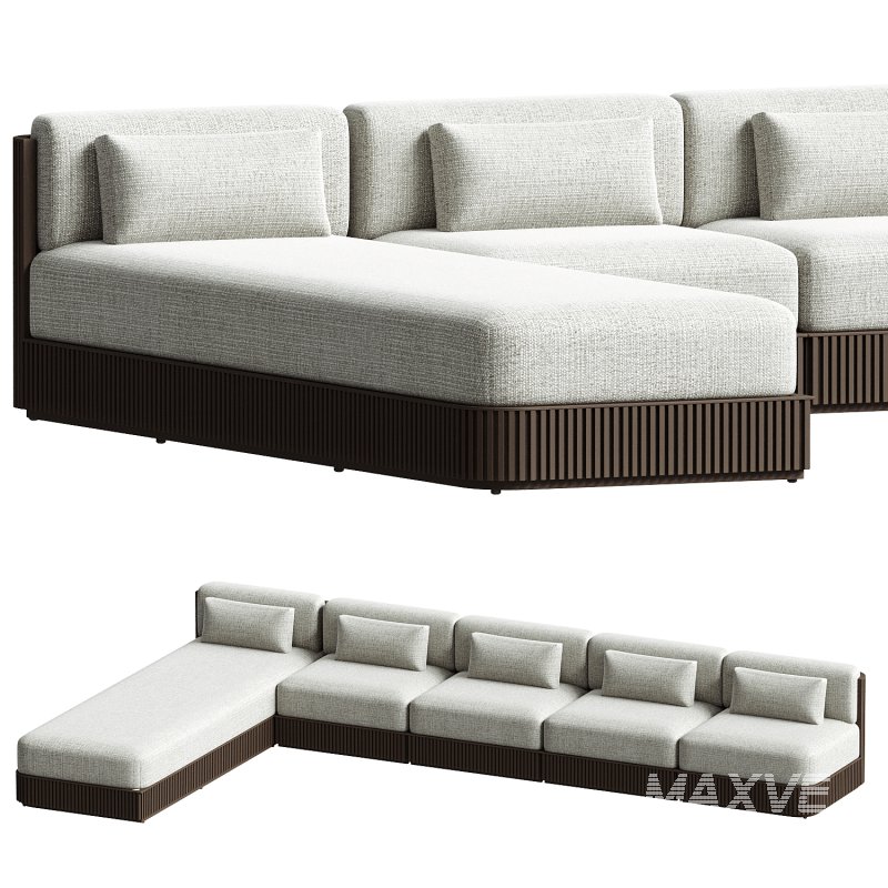 Beaumont Outdoor Four Piece Double Chaise Sectional - Image 4