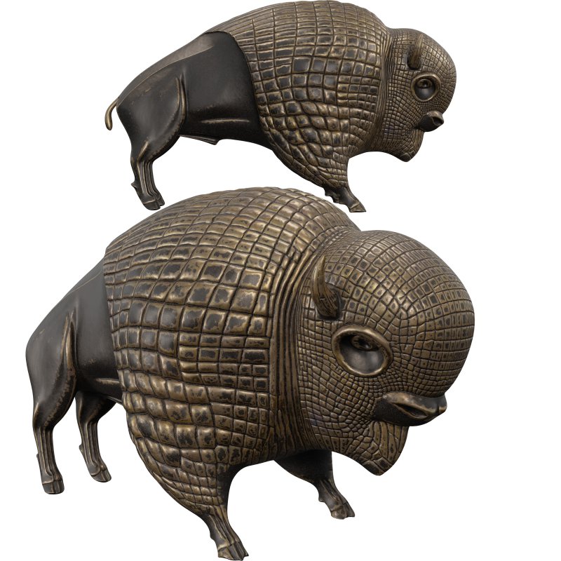 Three Stylized Cow Set Decorative Statue - Image 4