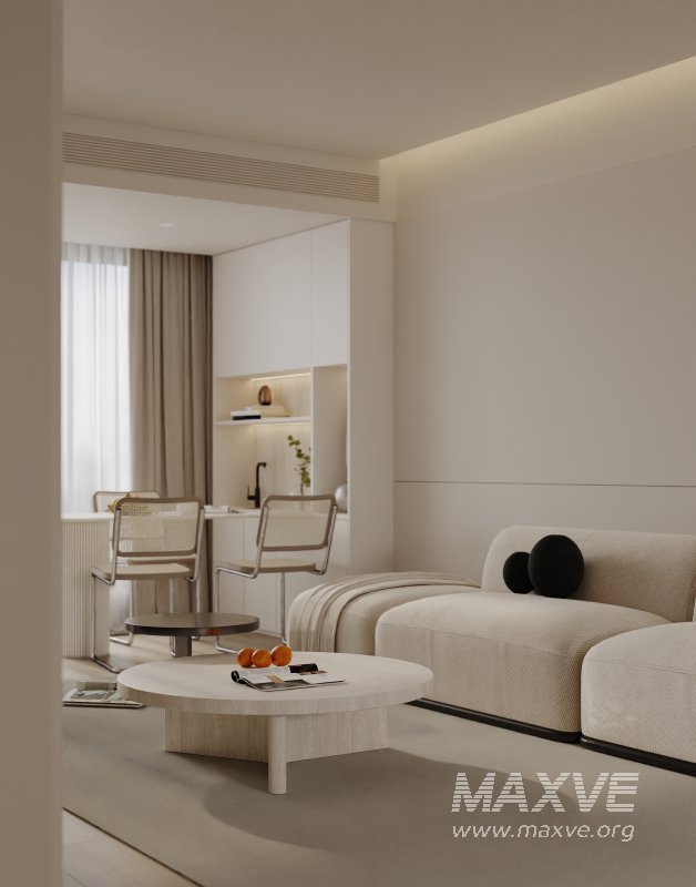 Modern living room and dining room interior scene - Image 2