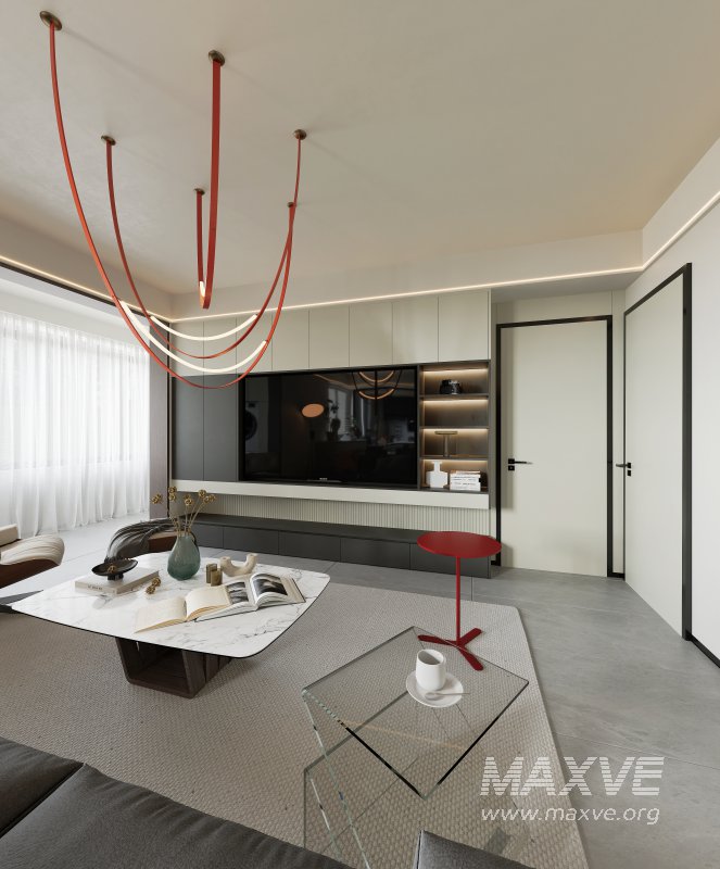 Modern living room and dining room interior scene - Image 3
