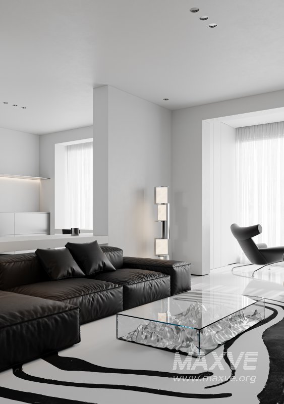 Modern living room and dining room interior scene - Image 5