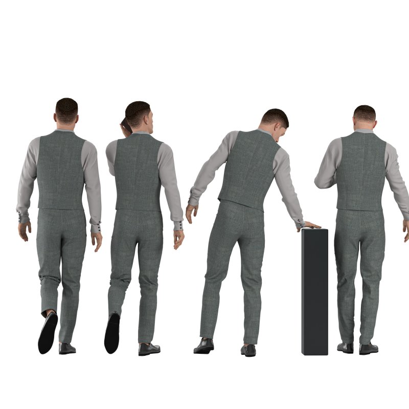 Office Man with coat vest in 04 poses - Image 1