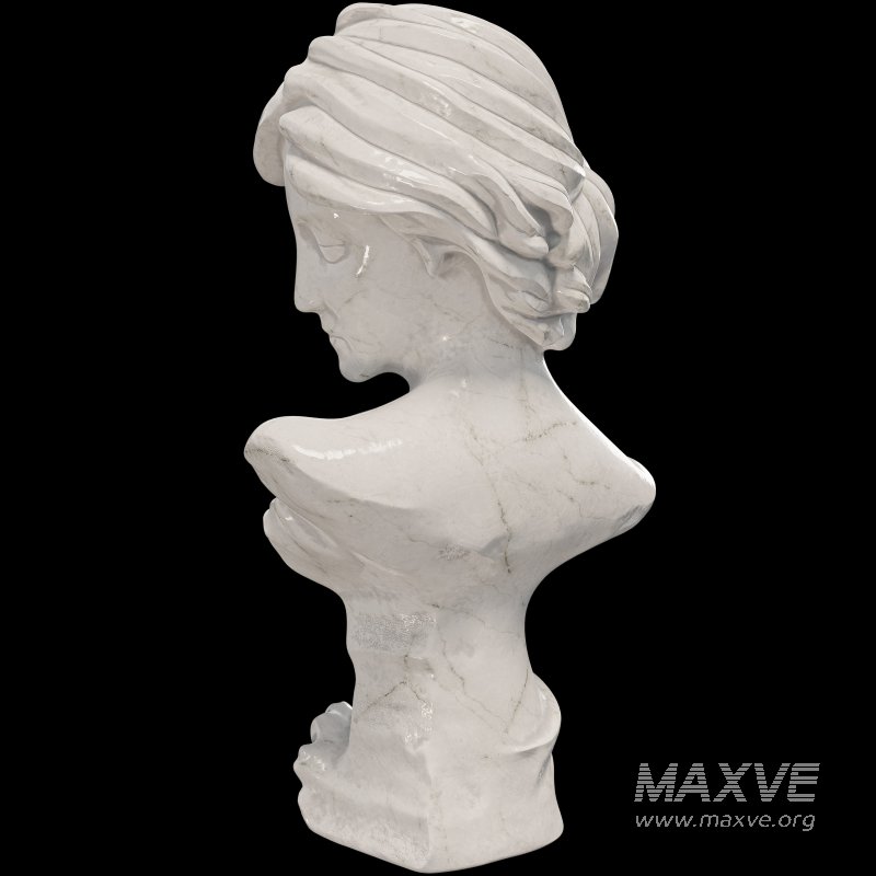Neoclassical Woman Marble Bust - Image 4