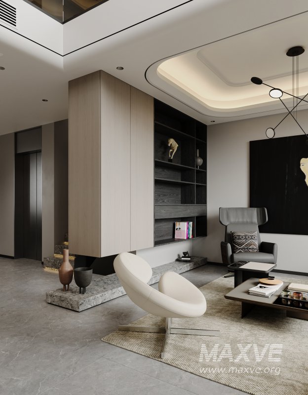 Modern living room and dining room interior scene - Image 10