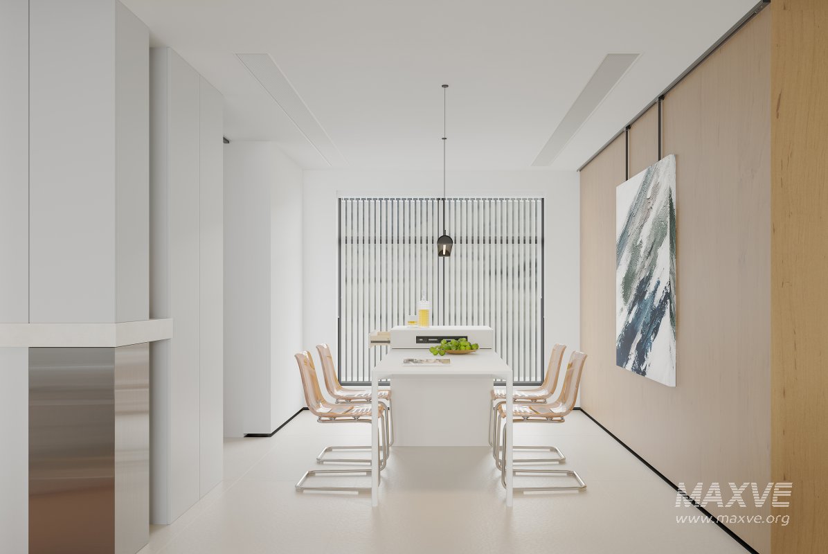 Modern living room and dining room interior scene - Image 1
