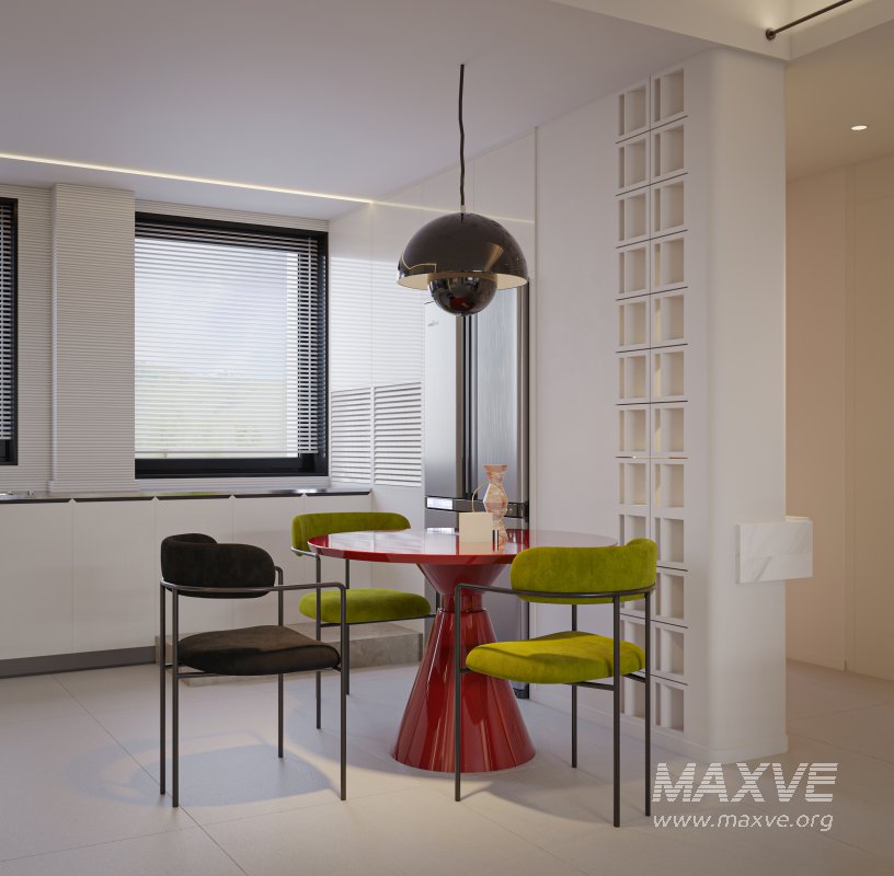 Modern living room and dining room interior scene - Image 5