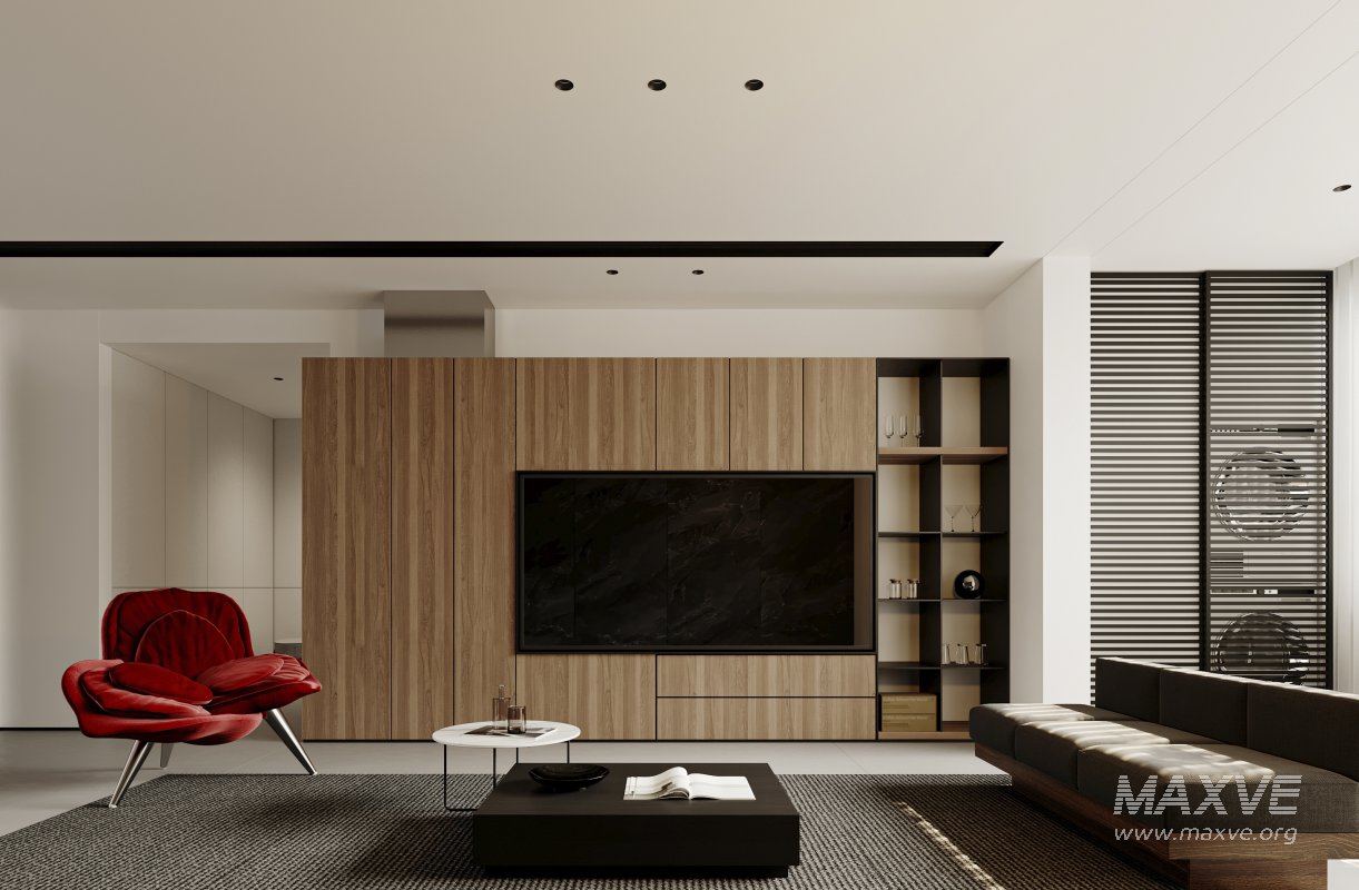 Modern living room and dining room interior scene - Image 11