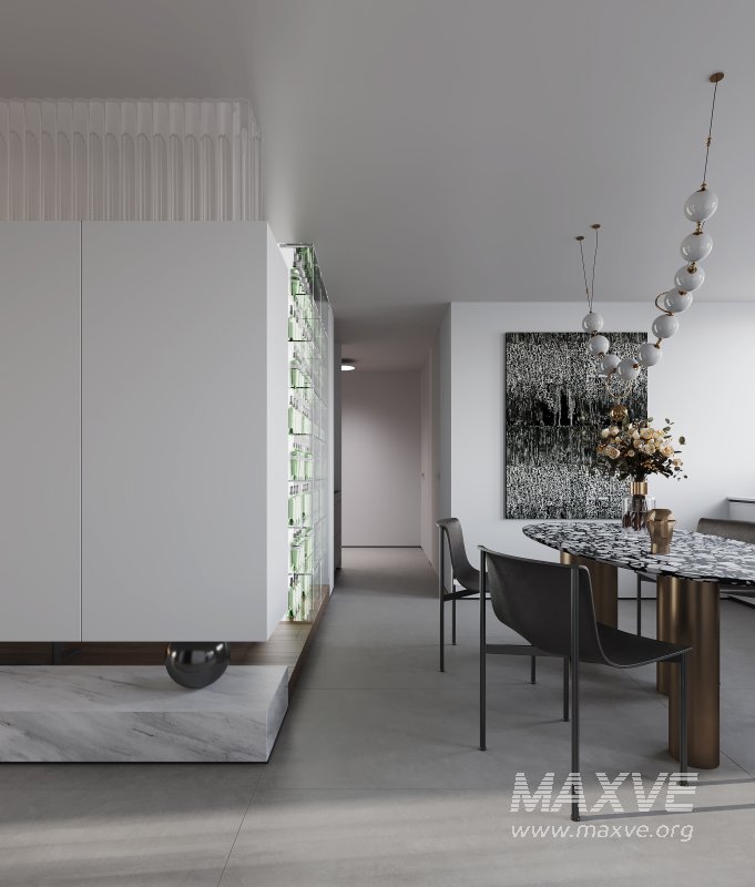 Modern living room and dining room interior scene - Image 5