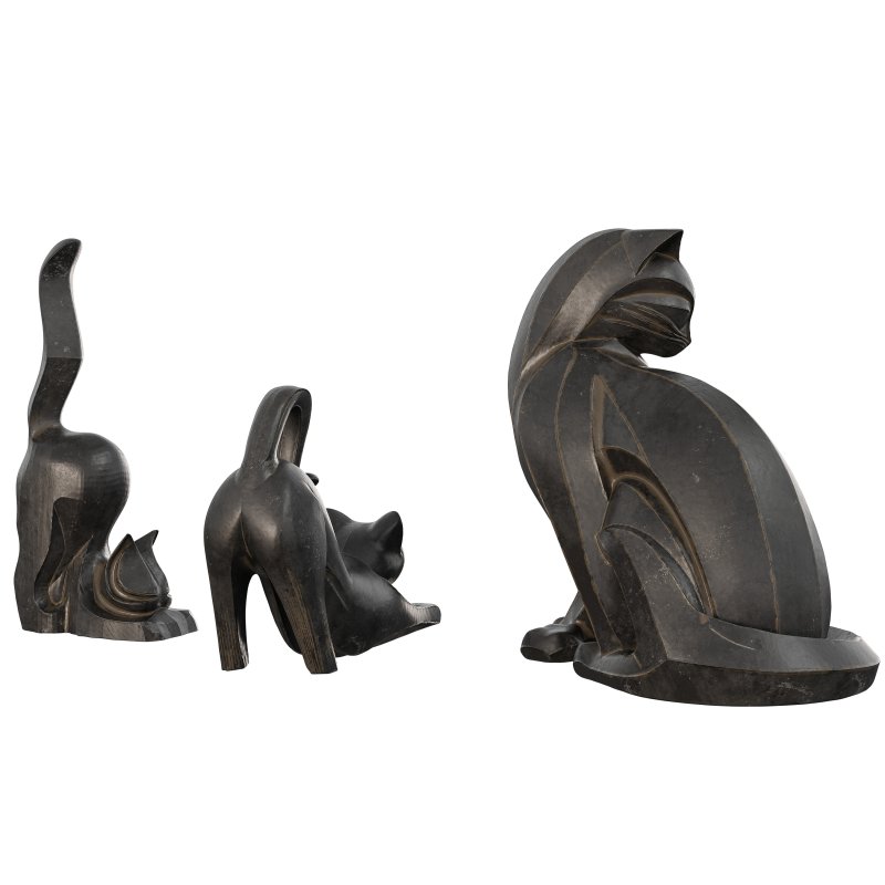 3 Cat Set Statue - Image 1