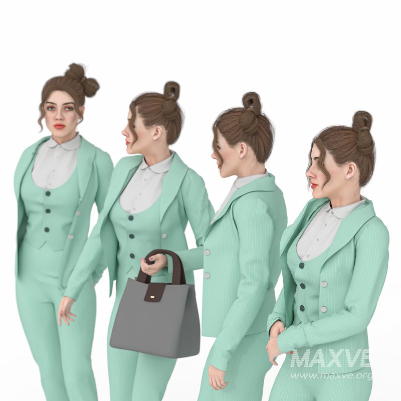 Casual Woman with Suit 04 Poses - Image 3