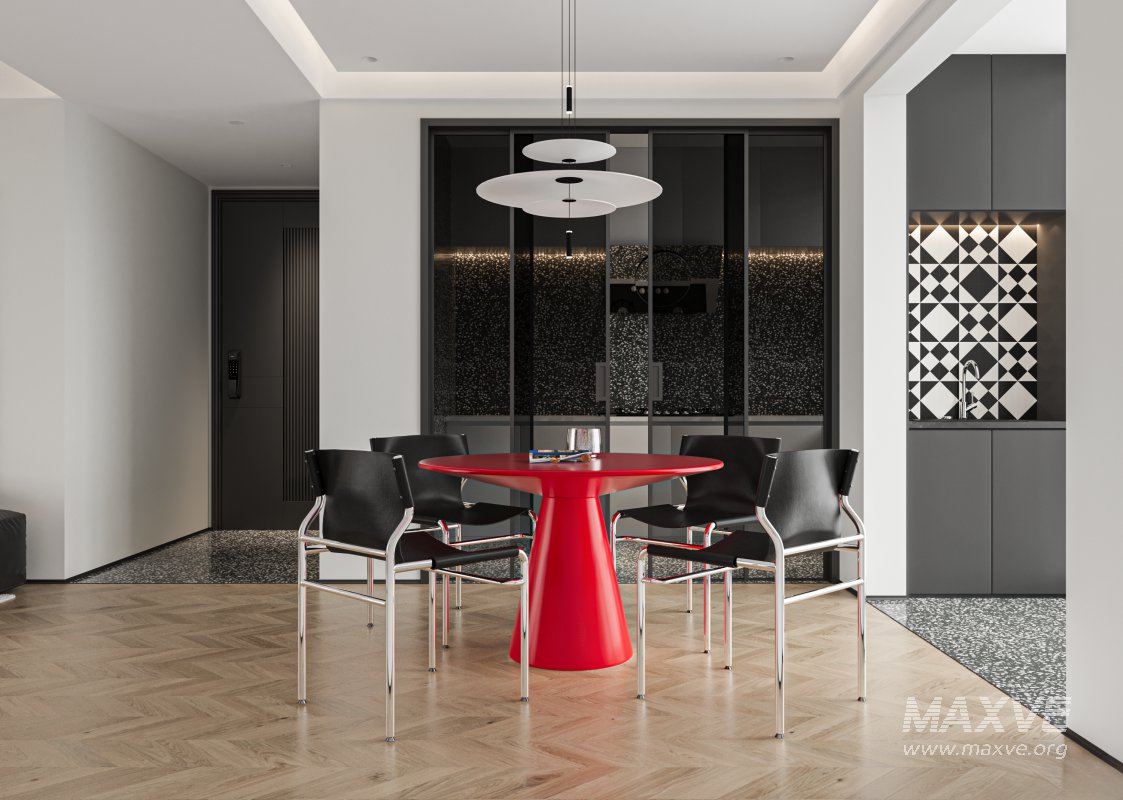 Modern living room and dining room interior scene - Image 6