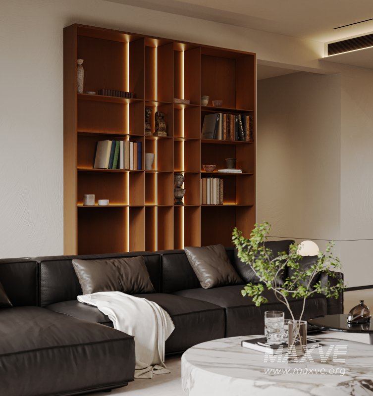 Modern living room and dining room interior scene - Image 8