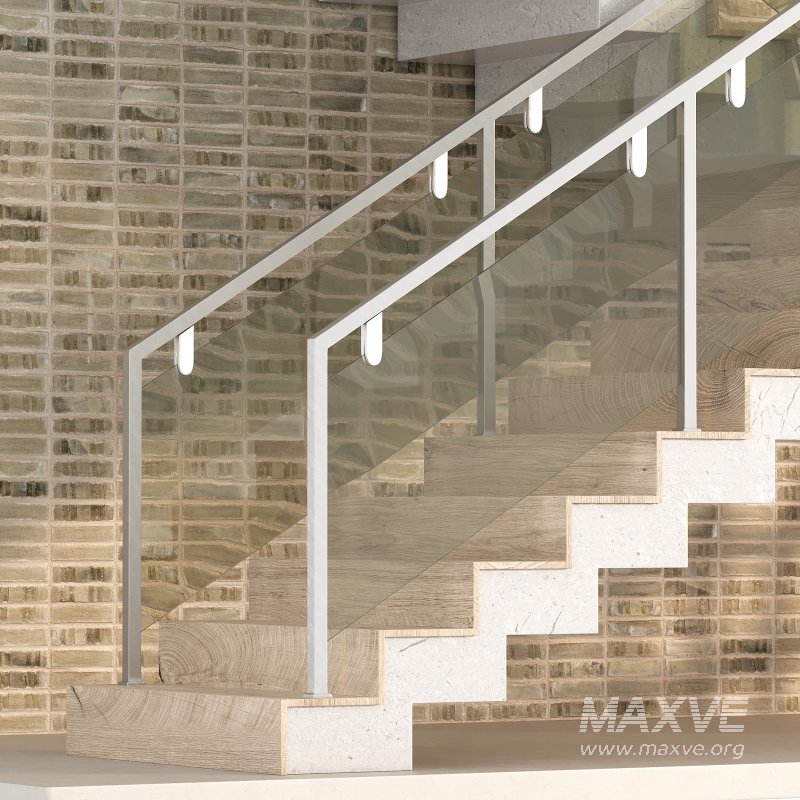 wooden staircase with brick wall - Image 7