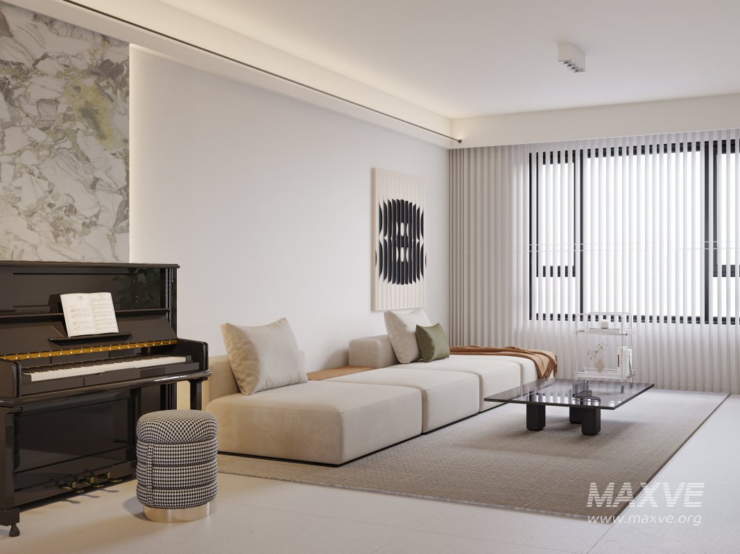 Modern living room and dining room interior scene - Image 4