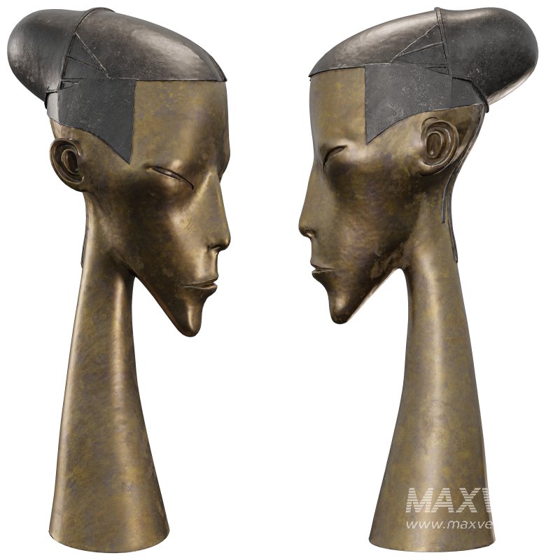 Modern Elongated Head Bronze Sculpture - Image 5
