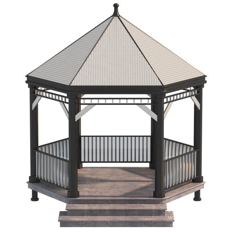 Modern Glass & Steel Gazebo - Image 4