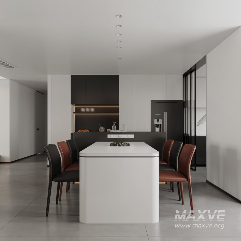 Modern living room and dining room interior scene - Image 2
