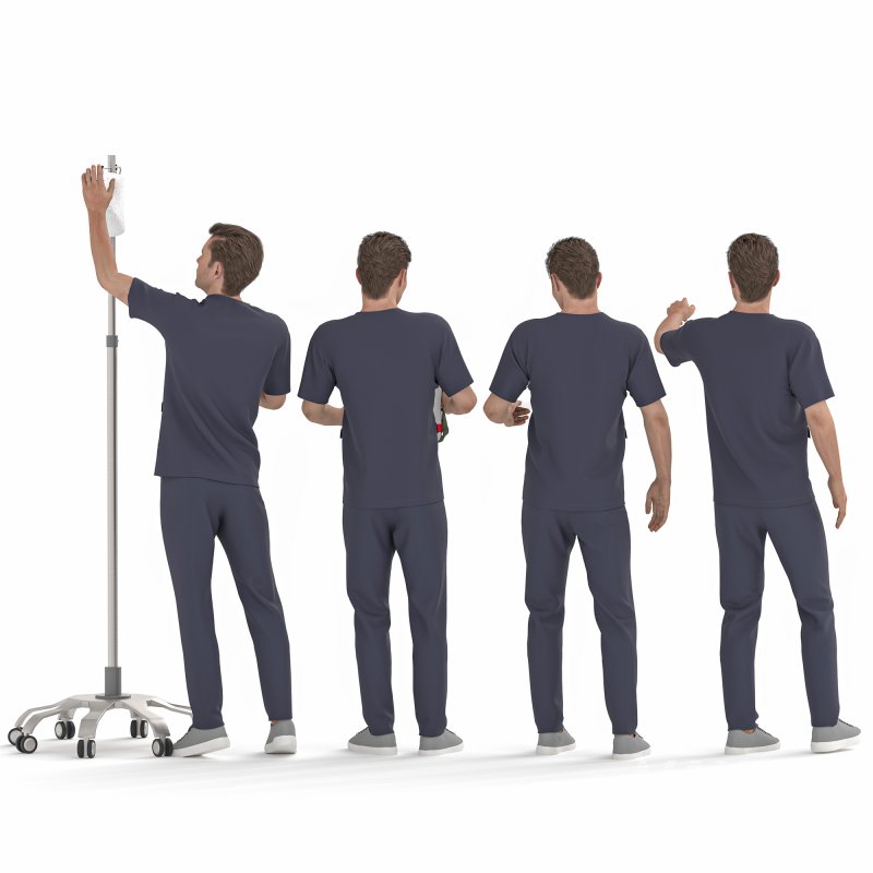 Nurse Man in 04 poses - Image 3