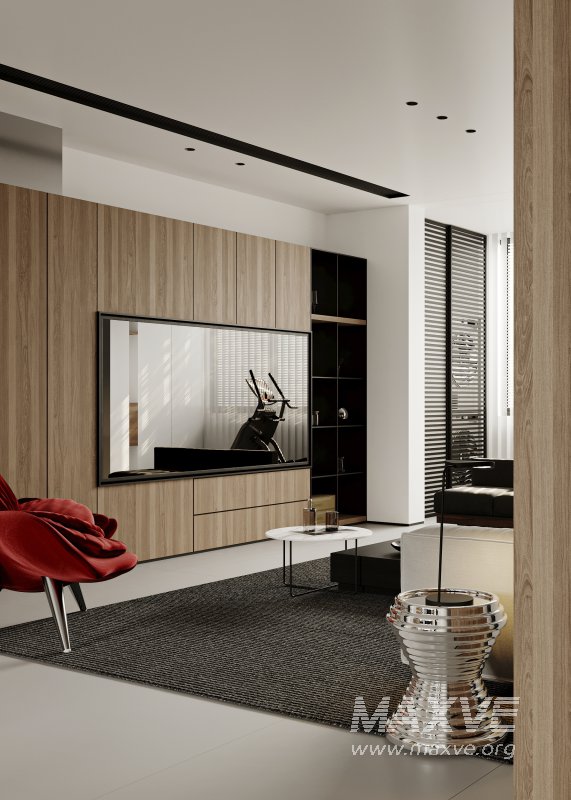 Modern living room and dining room interior scene - Image 7