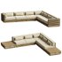 Batten Natural Teak L Shaped Outdoor Sectional - Thumbnail 5