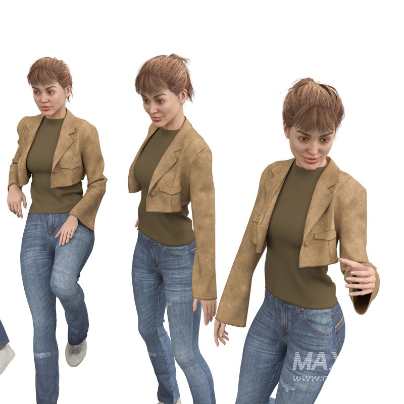 casual woman with Leather Jacket - Image 5