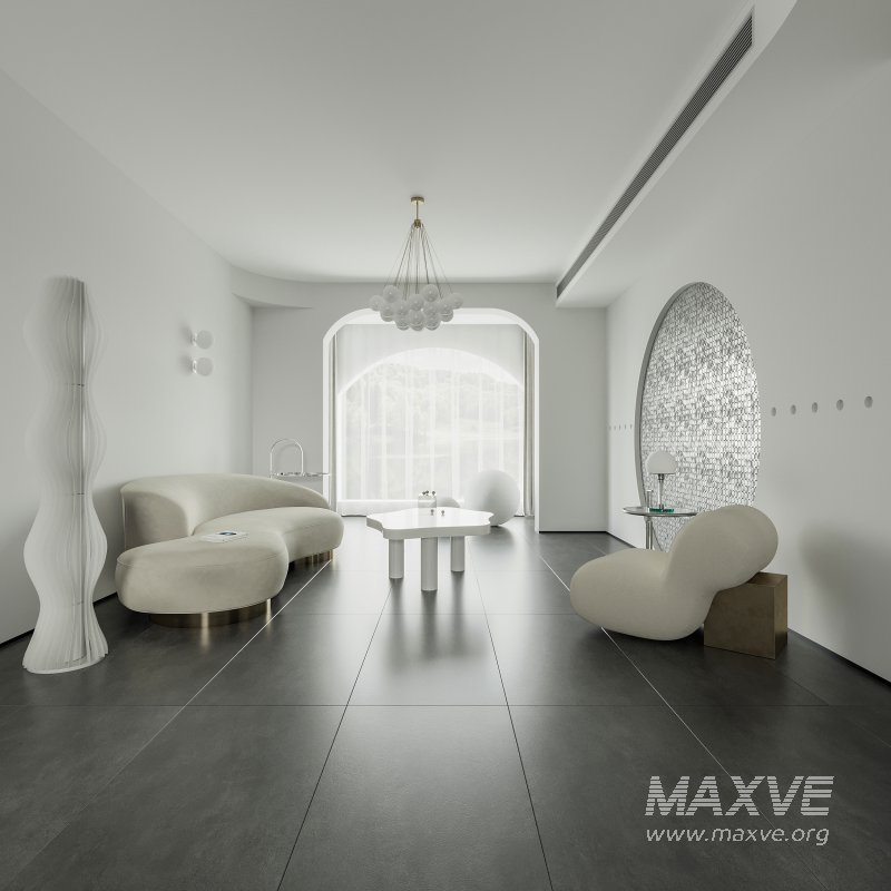 Modern living room and dining room interior scene - Image 8