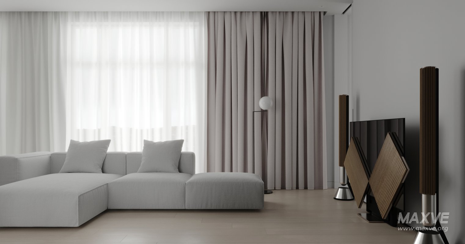 Modern living room and dining room interior scene - Image 2