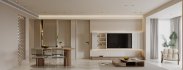 Modern living room and dining room interior scene - Thumbnail 1