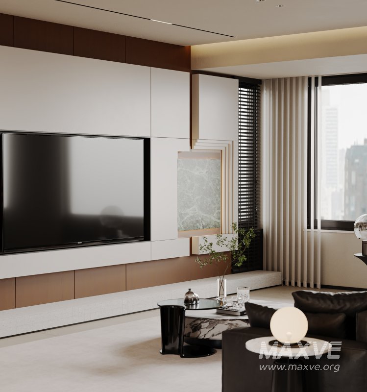Modern living room and dining room interior scene - Image 12