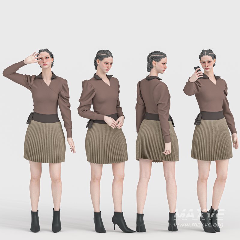 Woman With Skirt in 04 Poses - Image 5
